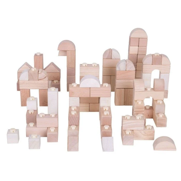Bigjigs Toys Klocki architektoniczne naturalne 75 el.