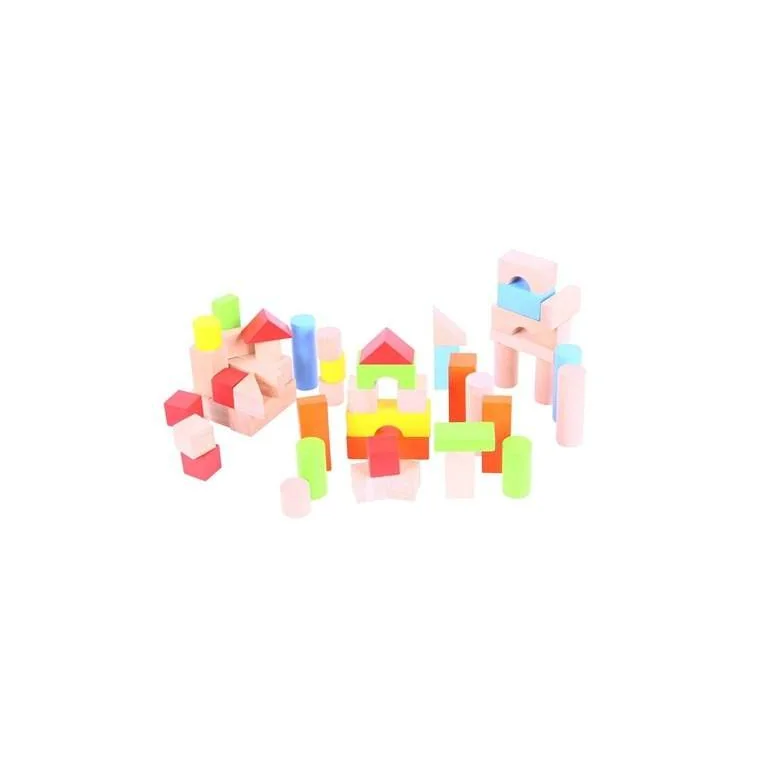 Bigjigs Baby Blocks, drewniane klocki 100 el.