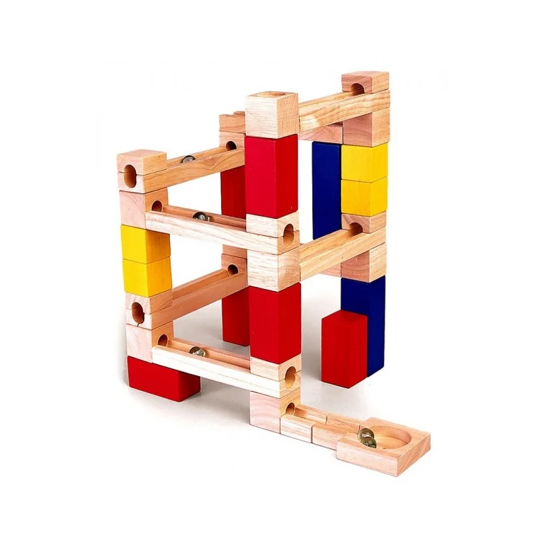 Bigjigs Toys Drewniany Kulodrom Wieża 60 elementów