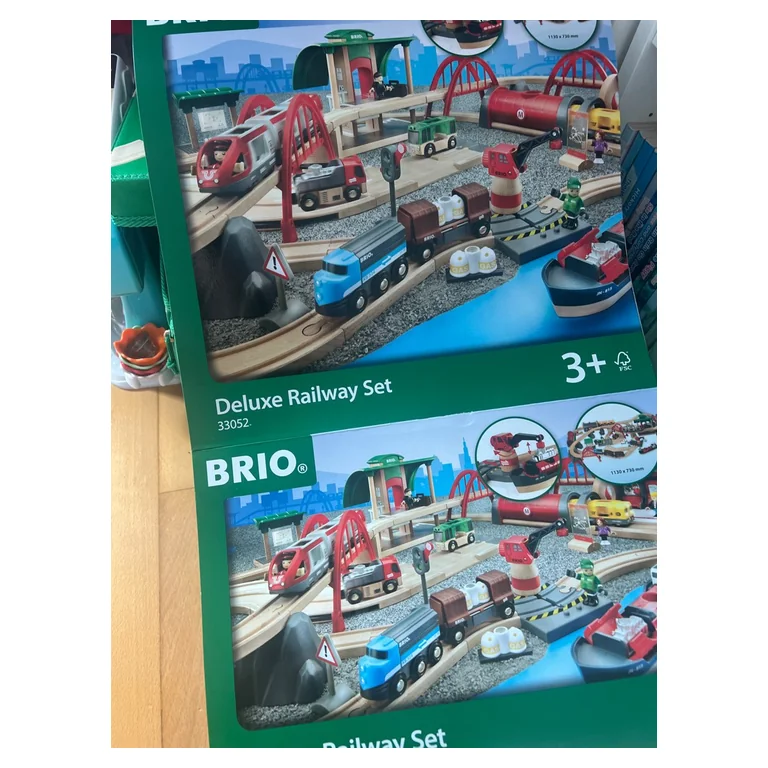 BRIO Deluxe Railway Set 33052, tory drewniane 106 elementów