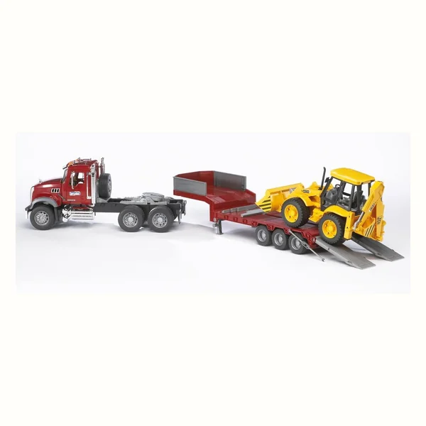 BRUDER MACK ciężarówka z koparką JCB 02813