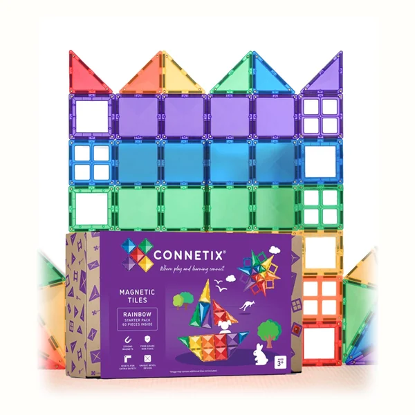 Klocki magnetyczne Connetix Rainbow Starter Pack, 60 elementów