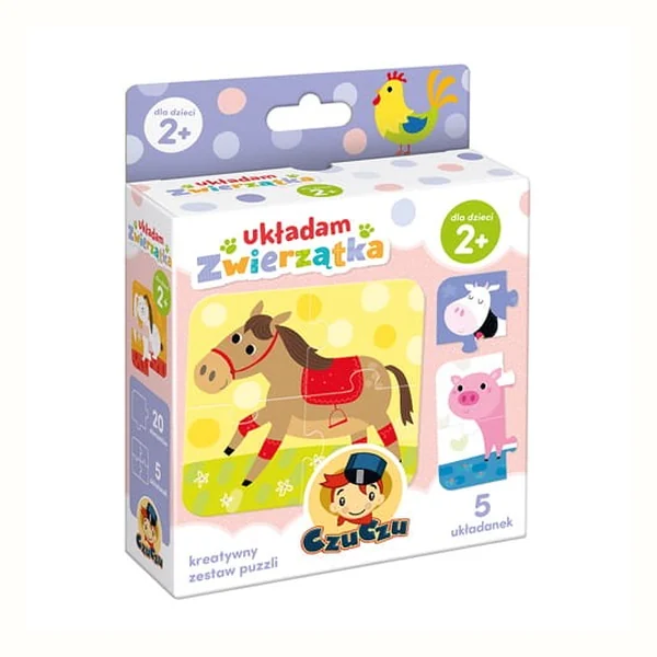 CzuCzu Układam zwierzątka (5 układanek, 20 elementów) 2+