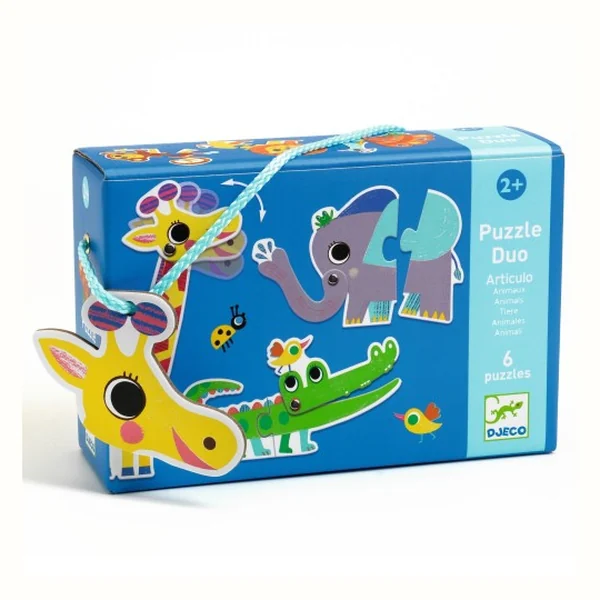 Djeco Puzzle duo Zwierzątka z ruchomymi częściami, od 2 lat