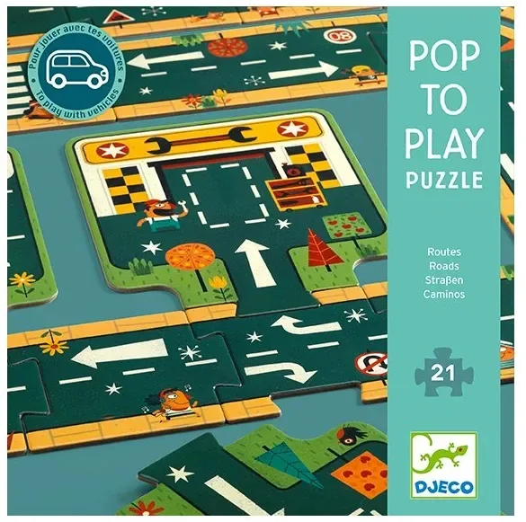 Djeco Puzzle podłogowe Drogi i ulice