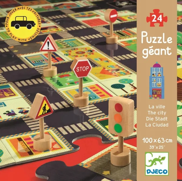 Djeco Puzzle Ulice w mieście i znaki 24 el.