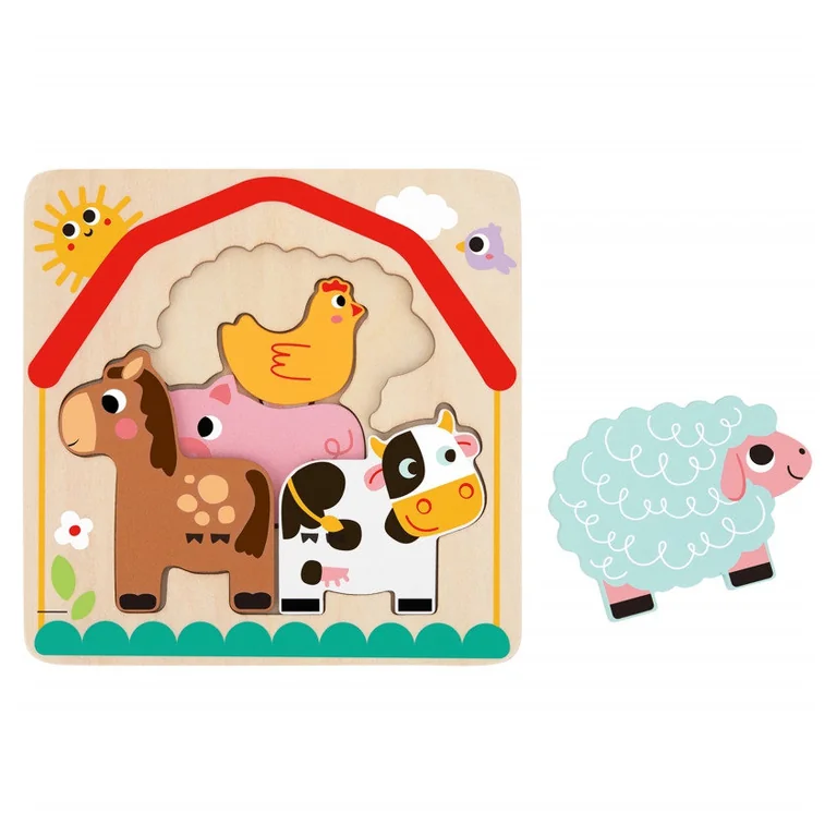 Djeco Drewniane puzzle warstwowe Gospodarstwo