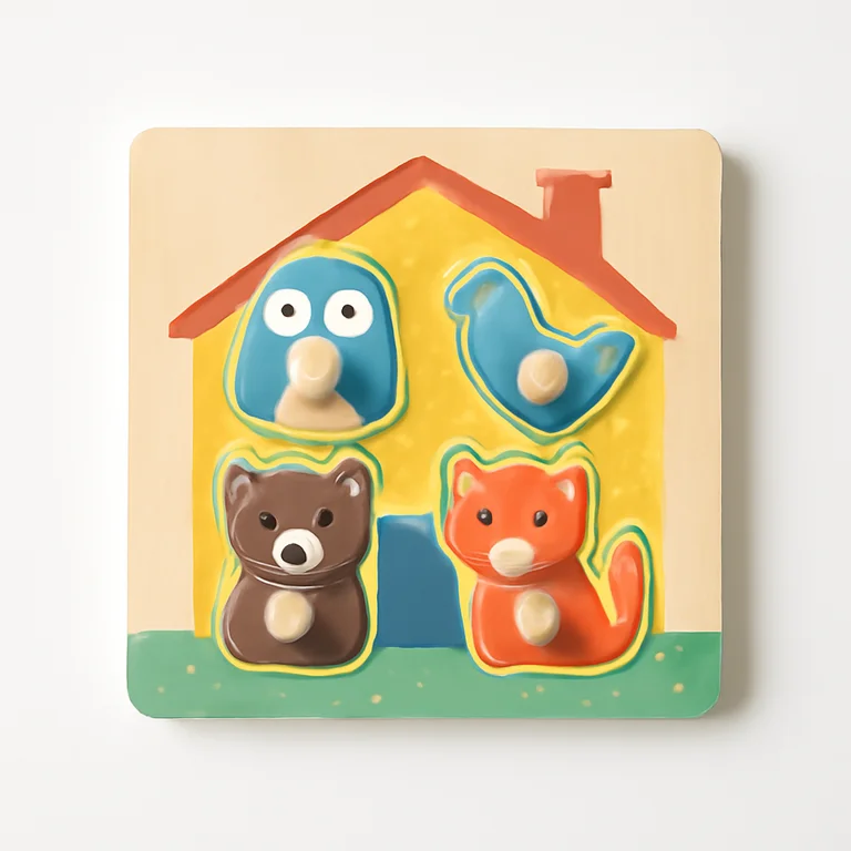 Djeco Puzzle z uchwytami Domek zwierząt