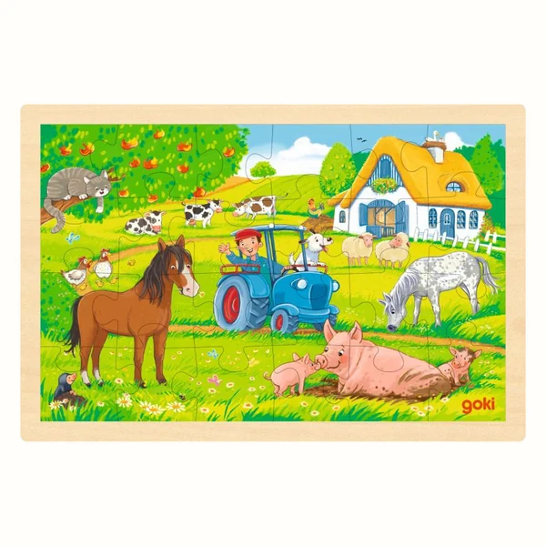 Drewniane puzzle Układanka Farma 24 el. Pan Millers Goki