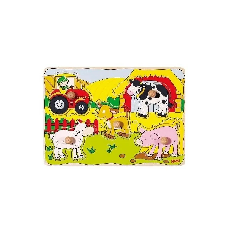 Goki Puzzle z uchwytami Farma