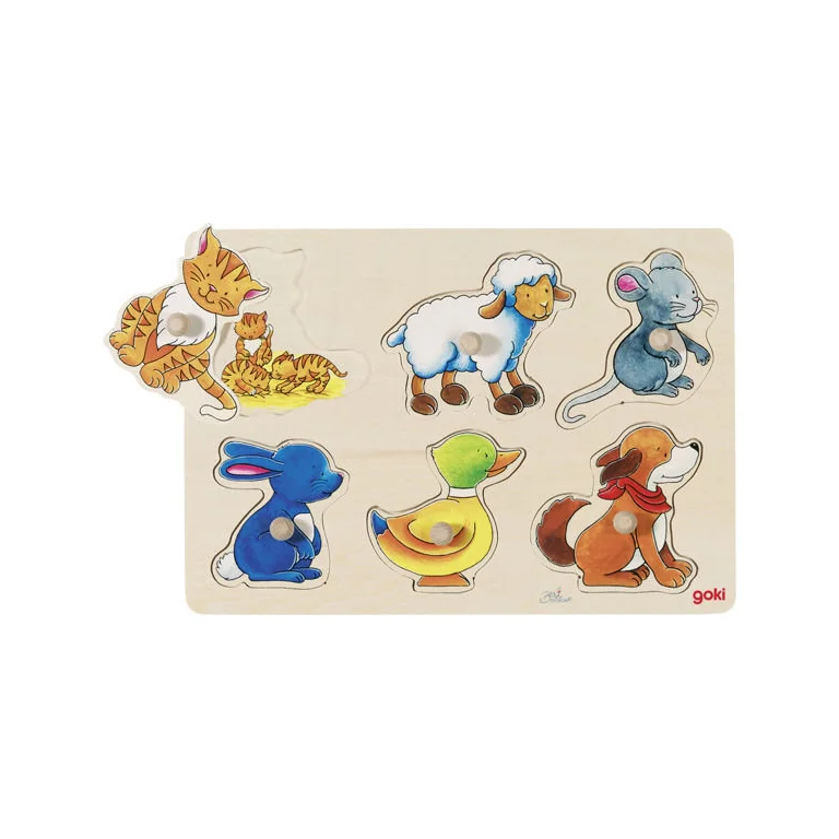 Goki Puzzle drewniane z uchwytami Mama i dzieci