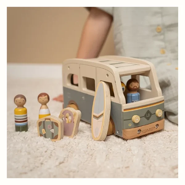 LITTLE DUTCH CAMPERVAN VINTAGE AUTKO DREWNIANE figurki