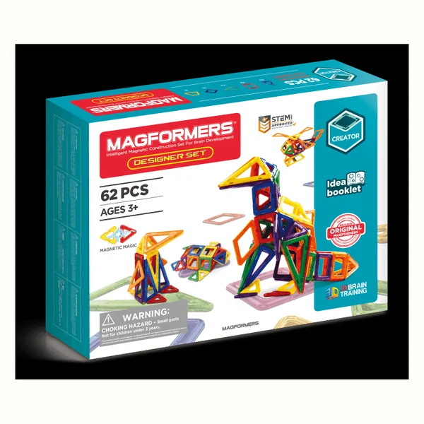 Magformers Designer Set, klocki magnetyczne, 62 elementy