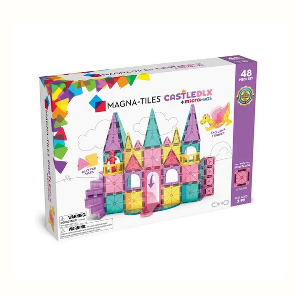 Klocki magnetyczne duży Zamek DLX 48 elementów Magna-Tiles
