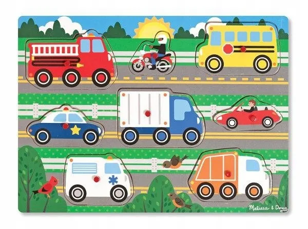 Melissa & Doug Puzzle z uchwytami Pojazdy