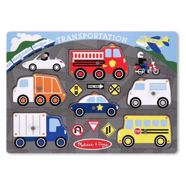 Melissa & Doug Puzzle drewniane Transport 12 el.