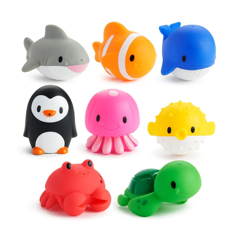 Munchkin Squirtin' Bath Toys, 8 zwierzątek do kąpieli