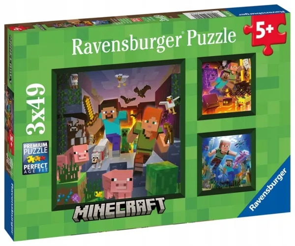 Ravensburger Puzzle 3x49 el. Minecraft