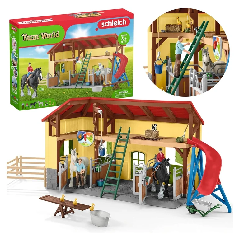 Schleich Farm World Stajnia z końmi, zestaw startowy