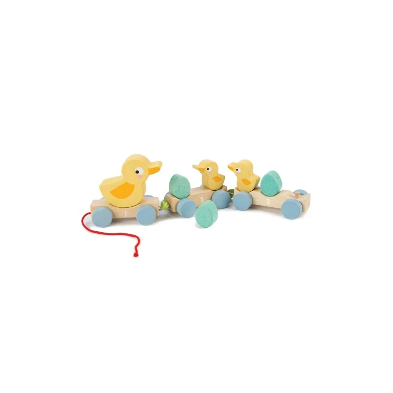 Tender Leaf Toys Drewniany pociąg z kaczkami do ciągnięcia
