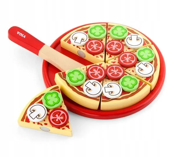 Viga Drewniana pizza do krojenia z dodatkami