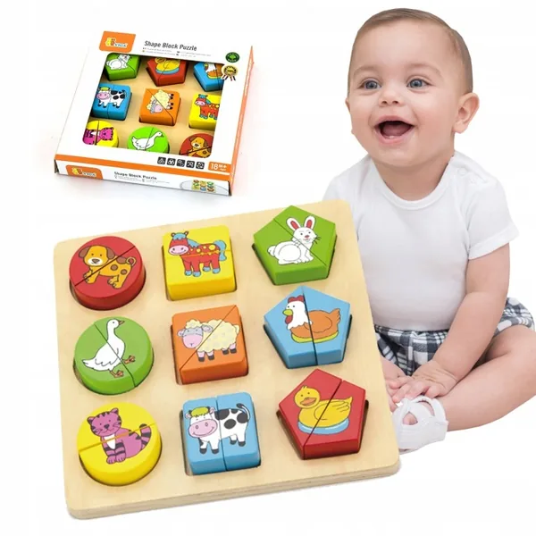 Viga Puzzle edukacyjne drewniane Zwierzęta