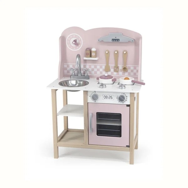 VIGA DREWNIANA KUCHNIA Z AKCESORIAMI SILVER-PINK